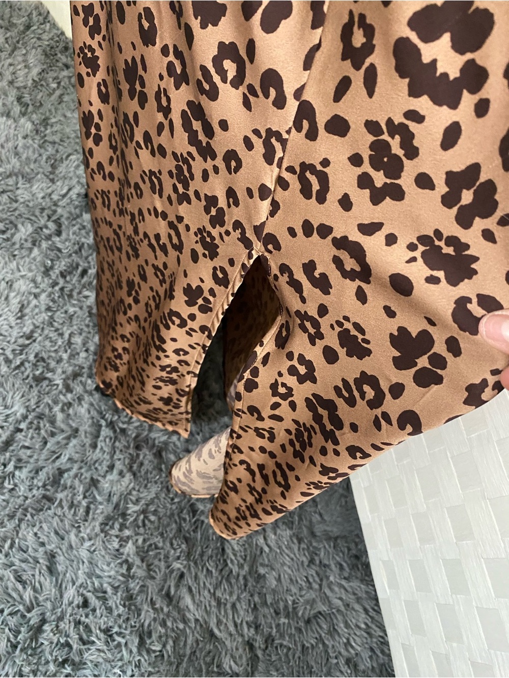 Leopard Print Slip Maxi Dress in Brown and Black XXL - Picture 7 of 9